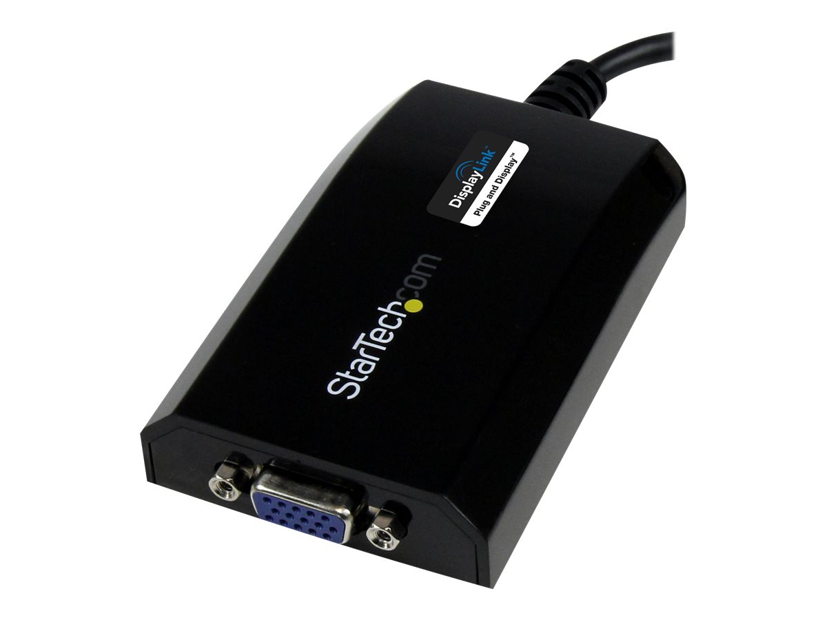 StarTech.com Adaptateur vidéo multi-écrans USB 3.0 vers VGA pour Mac et PC - Carte graphique externe - 1920x1200 / 1080p - Adaptateur USB / VGA - USB type A (M) pour HD-15 (VGA) (F) - USB 3.0 - 25.5 m - support 1920 x 1200 (WUXGA) - noir - pour P/N: MXT101MM - USB32VGAPRO - Câbles USB