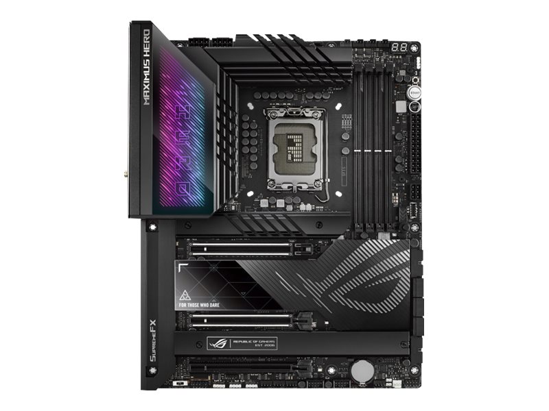 ASUS ROG Maximus Z790 Hero - Carte-mère - ATX - Socket LGA1700 - Z790 Chipset - USB 3.2 Gen 1, USB 3.2 Gen 2, USB4, USB-C 3.2 Gen 2x2, USB-C 3.2 Gen 1 - 2.5 Gigabit LAN, Wi-Fi 6, Bluetooth - carte graphique embarquée (unité centrale requise) - audio HD (8 canaux) - 90MB1CI0-M0EAY0 - Cartes mères (pour processeurs Intel)