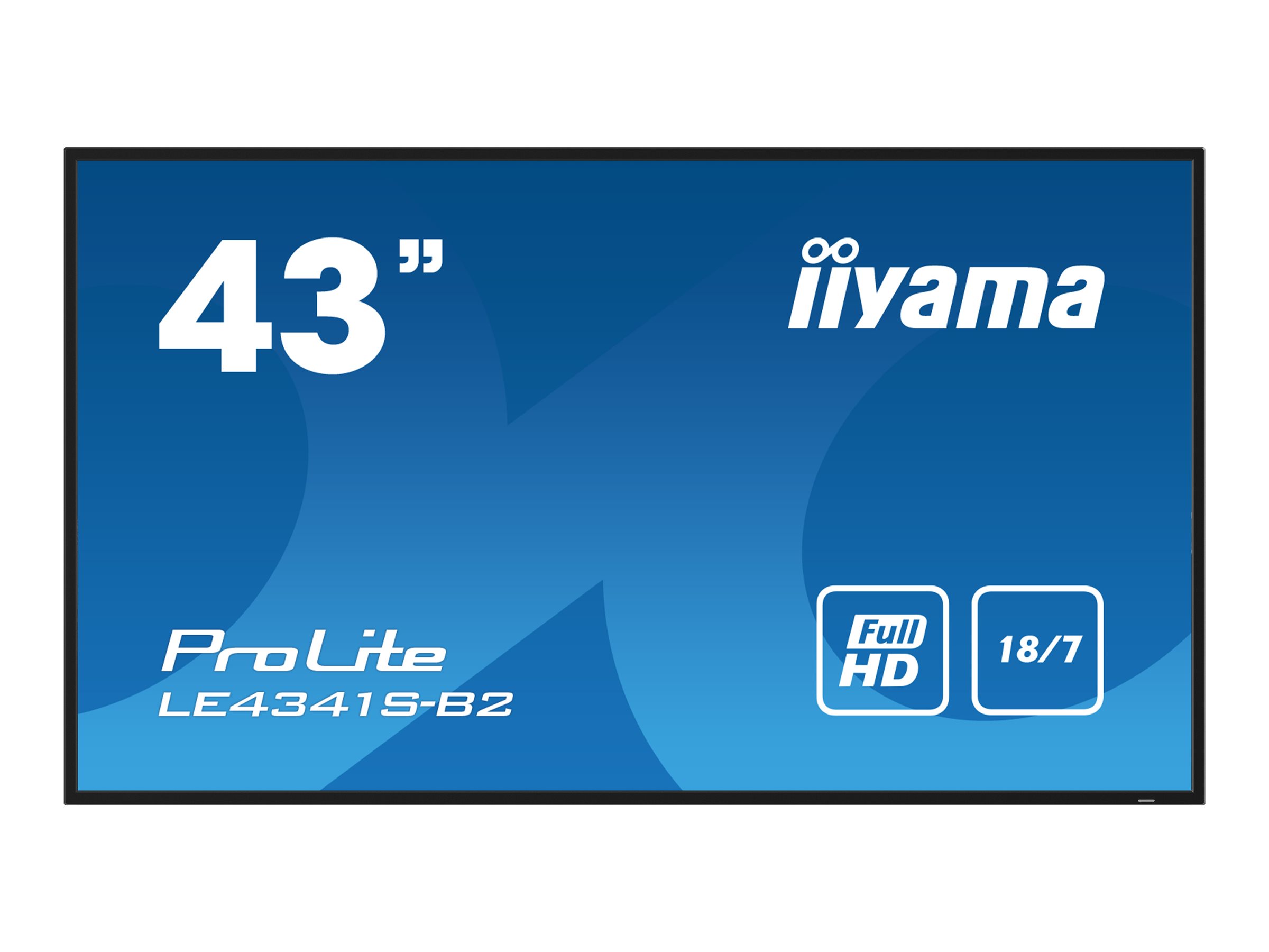 iiyama ProLite LE4341S-B2 - Classe de diagonale 43" (42.5" visualisable) écran LCD rétro-éclairé par LED - signalisation numérique - 1080p 1920 x 1080 - Collerette noire avec finition brillant - LE4341S-B2 - Écrans de signalisation numérique
