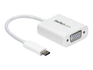 StarTech.com Adaptateur vidéo USB-C vers VGA - Convertisseur USB Type-C vers HD15 - M/F - 1920x1200 / 1080p - Blanc (CDP2VGAW) - Adaptateur USB / VGA - 24 pin USB-C (M) pour HD-15 (VGA) (F) - USB 3.1 Gen 1 / Thunderbolt 3 - 17.5 m - alimentation USB, support 1920 x 1200 (WUXGA) - blanc - pour P/N: TB3DK2DPPD, TB3DK2DPPDUE, TB3DK2DPW, TB3DK2DPWUE, TB3DKDPMAW, TB3DKDPMAWUE - CDP2VGAW - Câbles USB