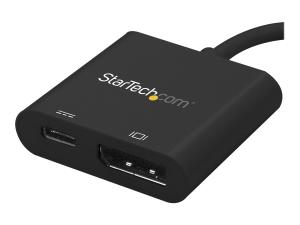 StarTech.com Adaptateur USB-C vers DisplayPort - USB Power Delivery - 4K - Adaptateur DisplayPort - 24 pin USB-C (M) pour DisplayPort, USB-C (alimentation uniquement) (F) - Displayport 1.2/Thunderbolt 3 - USB Power Delivery (60W), support 4K60Hz (4096 x 2160) - noir - CDP2DPUCP - Câbles vidéo