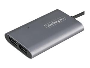 StarTech.com Adaptateur Thunderbolt 3 vers Dual DisplayPort DP 1.4 - Adaptateur Thunderbolt 3 vers Double 4K 60Hz DP ou Single Vidéo 8K/5K - TB3 vers Double Écran DisplayPort - Mac/Windows (TB32DP14) - Adaptateur USB / DisplayPort - 24 pin USB-C (M) pour DisplayPort (F) - Thunderbolt 3 / DisplayPort 1.4 - 46 cm - support 8K - argent - TB32DP14 - Câbles USB