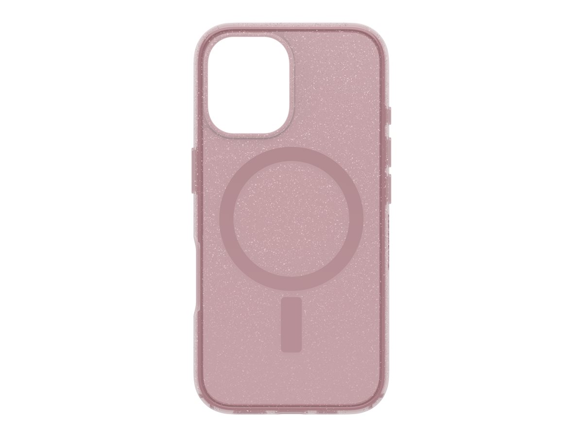 OtterBox Symmetry Series Clear - Coque de protection pour téléphone portable - compatibilité avec MagSafe - polycarbonate, élastomère thermoplastique (TPE) - baie de baies de cerises (rose) - pour Apple iPhone 16 - 77-96384 - Coques et étuis pour téléphone portable