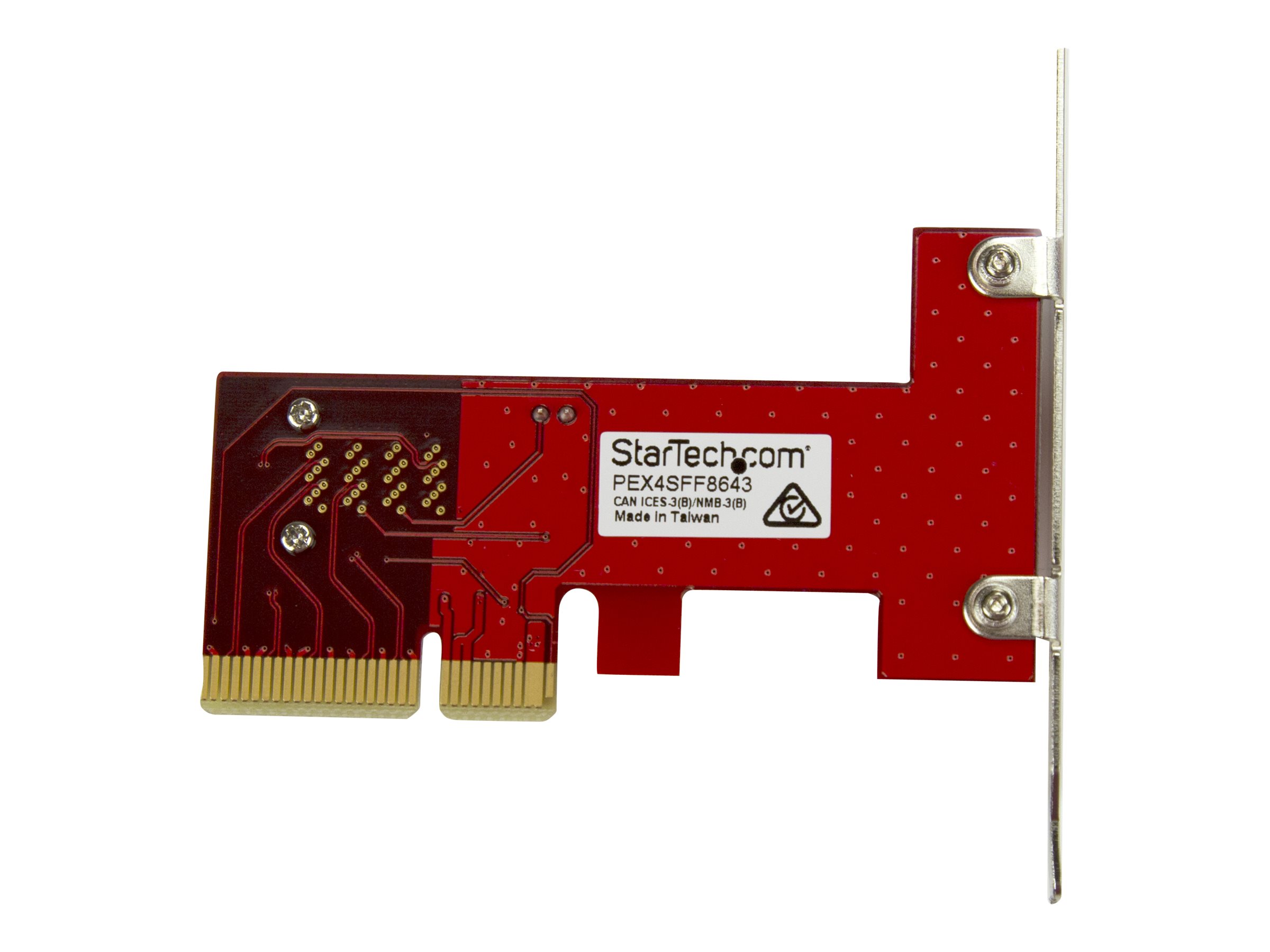 StarTech.com Adaptateur PCI Express x4 vers SFF-8643 pour SSD U.2 PCIe NVMe - Carte d'extension pour SSD U.2 NVMe via slot PCI Express - Adaptateur d'interface - 2.5" - Expansion Slot to U.2 - SAS 12Gb/s - PCIe x4 - rouge - PEX4SFF8643 - Adaptateurs de stockage