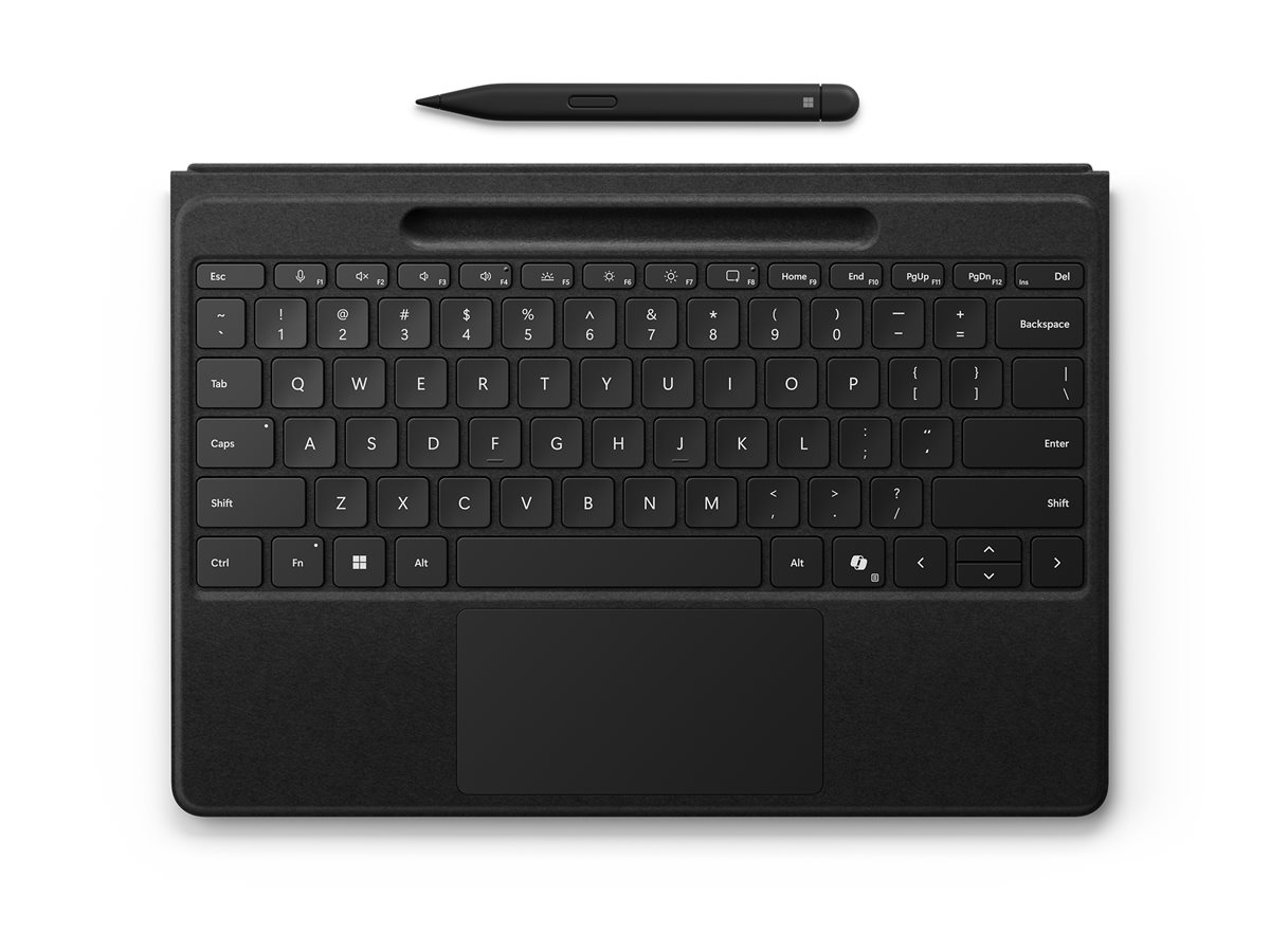 Microsoft Surface Pro Flex Keyboard - Clavier - avec pavé tactile, accéléromètre, plateau de rangement et de chargement du Surface Slim Pen 2 - rétroéclairé - sans fil - Bluetooth LE - AZERTY - Français - noir - avec Slim Pen - Y8U-00005 - Claviers