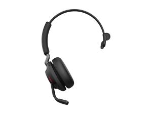 Jabra Evolve2 65 MS Mono - Micro-casque - sur-oreille - convertible - Bluetooth - sans fil - USB-A - isolation acoustique - noir - avec support de chargement - Certifié pour Microsoft Teams - 26599-899-989 - Écouteurs