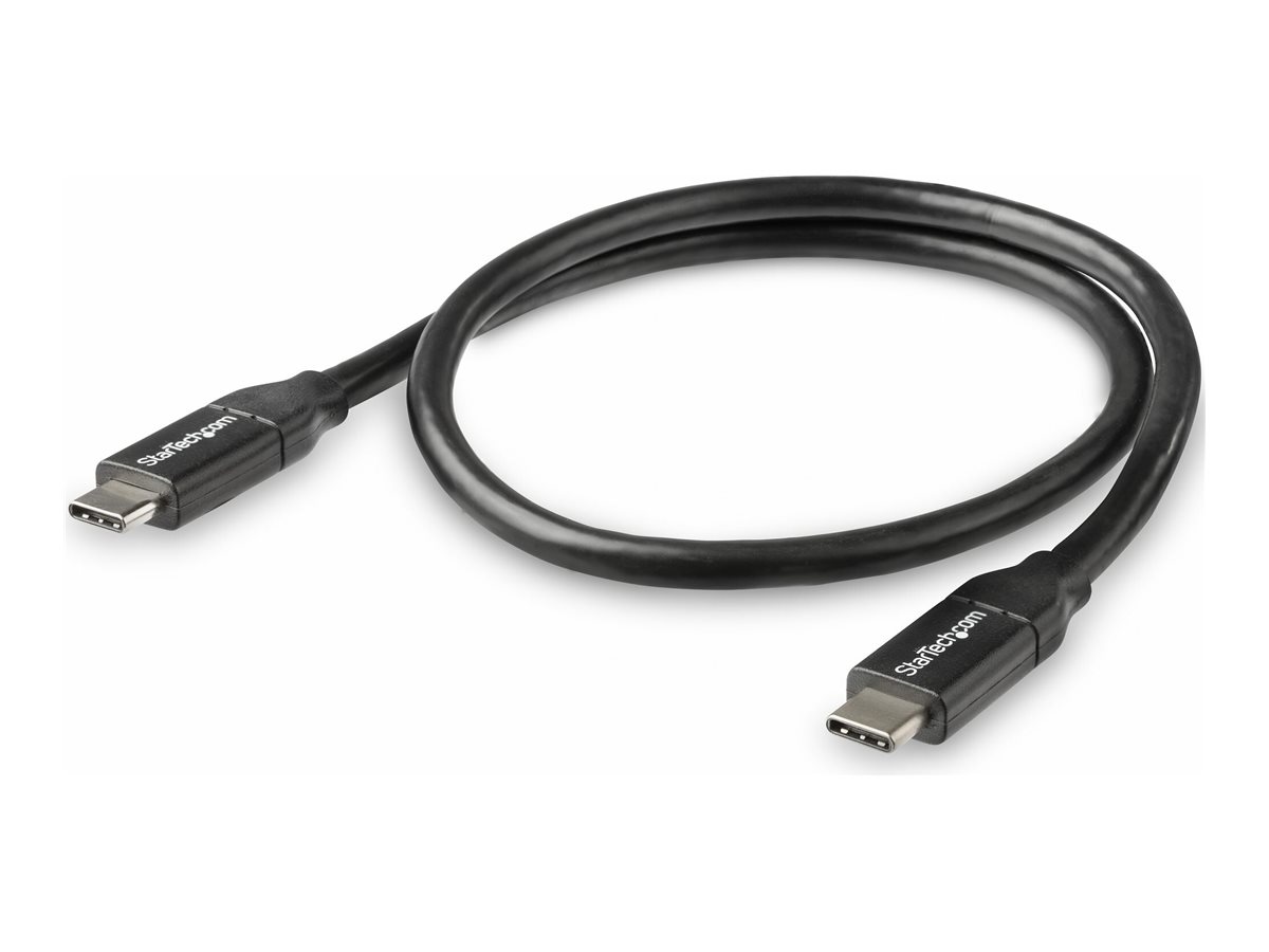 StarTech.com Câble USB-C vers USB-C avec Power Delivery 5A de 50 cm - Cordon USB 2.0 Type-C certifié USB-IF - Noir - Câble USB - 24 pin USB-C (M) pour 24 pin USB-C (M) - Thunderbolt 3 / USB 2.0 - 5 A - 50 cm - noir - USB2C5C50CM - Câbles USB