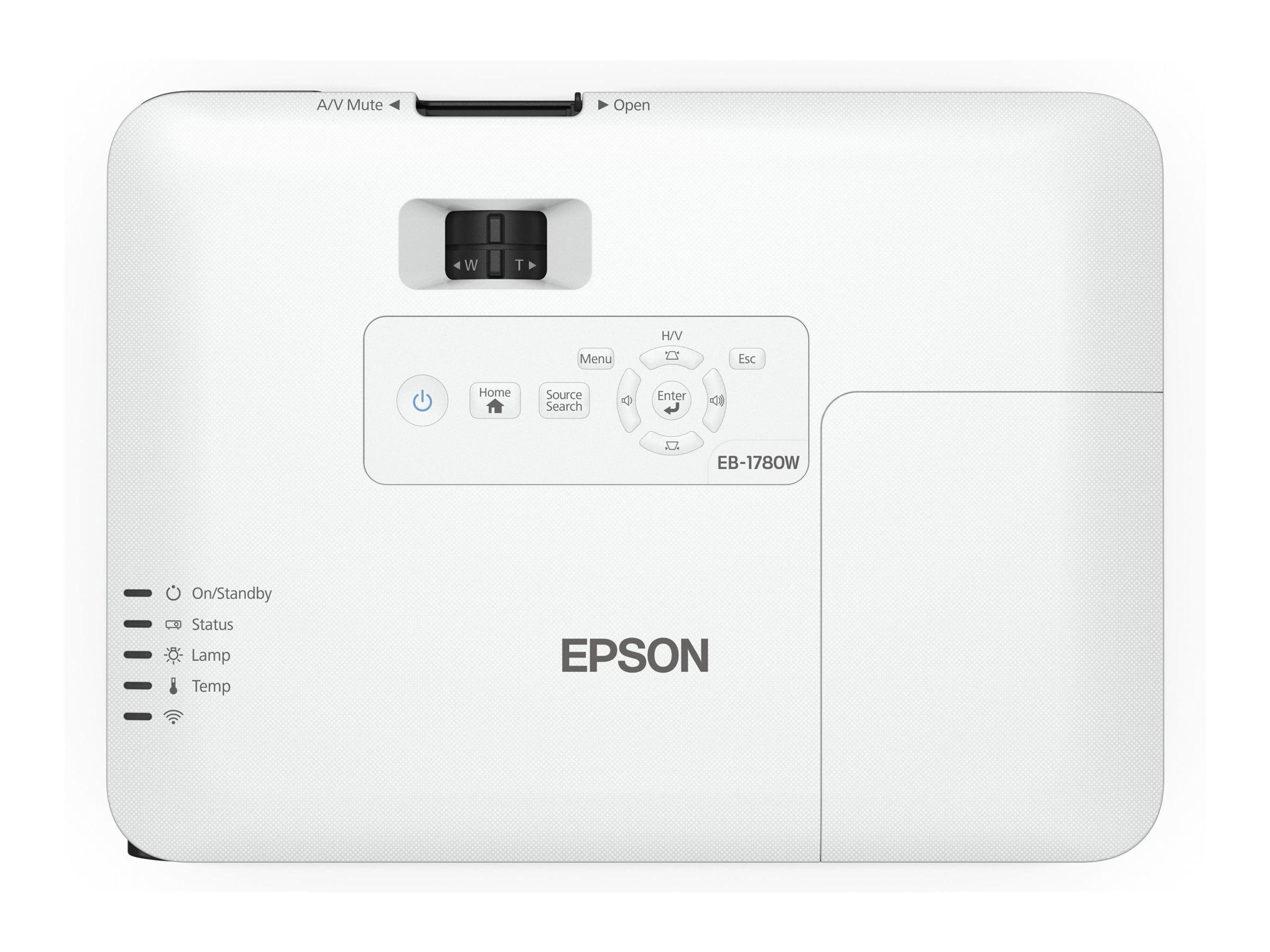 Epson EB-1780W - Projecteur LCD - portable - 3000 lumens (blanc) - 3000 lumens (couleur) - WXGA (1280 x 800) - 16:10 - 720p - 802.11n sans fil - noir, blanc - V11H795040 - Projecteurs numériques