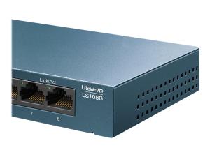 TP-Link LiteWave LS108G - Commutateur - non géré - 8 x 10/100/1000 - de bureau - AC 220 V - LS108G - Concentrateurs et commutateurs gigabit