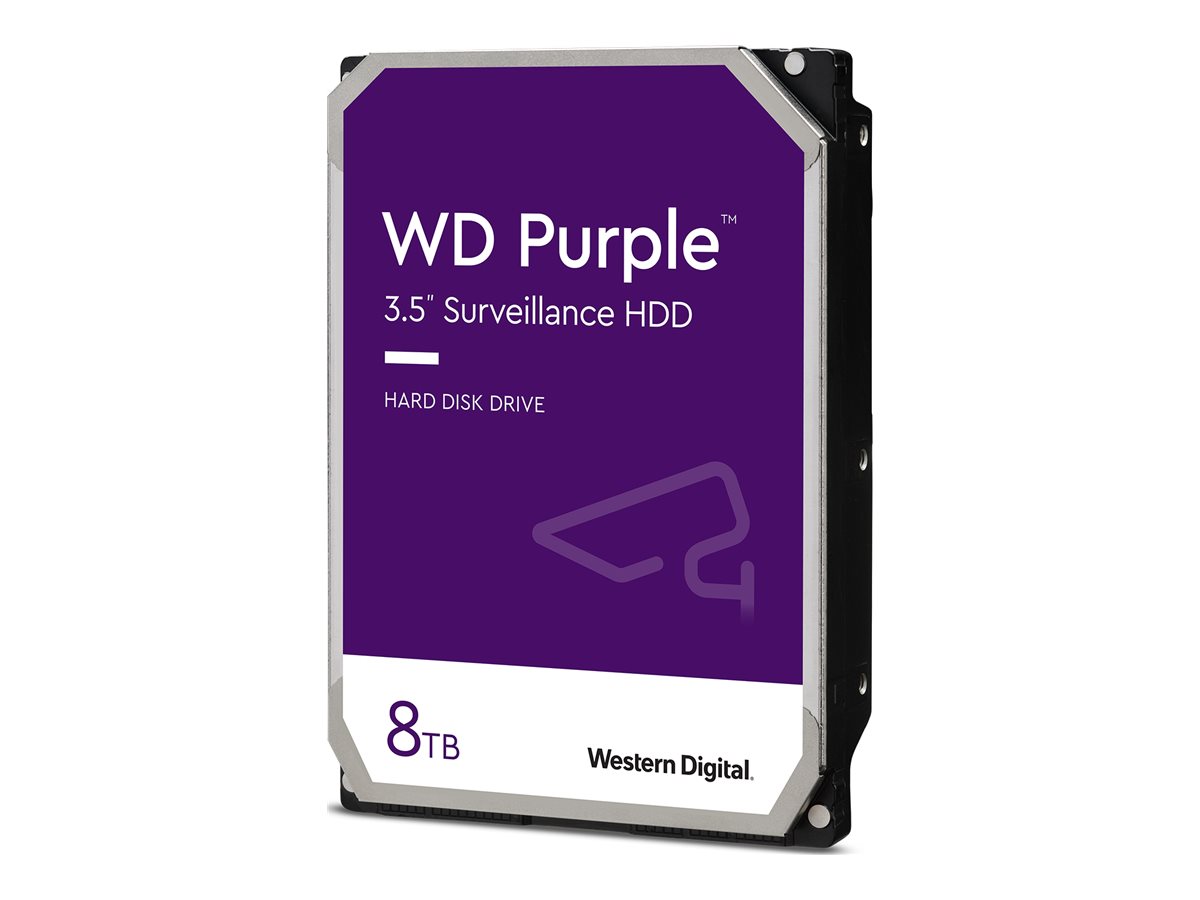 WD Purple WD85PURZ - Disque dur - 8 To - interne - 3.5" - SATA 6Gb/s - 5640 tours/min - mémoire tampon : 256 Mo - WD85PURZ - Disques durs internes