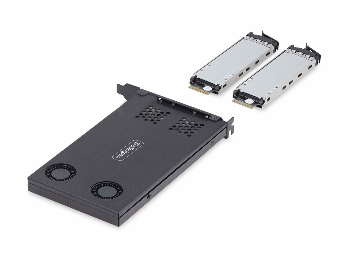 StarTech.com Dual-Bay M.2 NVMe SSD Removable Mobile Rack for PCIe x8 Slot - Adaptateur d'interface - M.2 - M.2 NVMe Card / PCIe (NVMe) - PCIe 4.0 x8 - noir - 2M2-REMOVABLE-PCIE - Adaptateurs de stockage