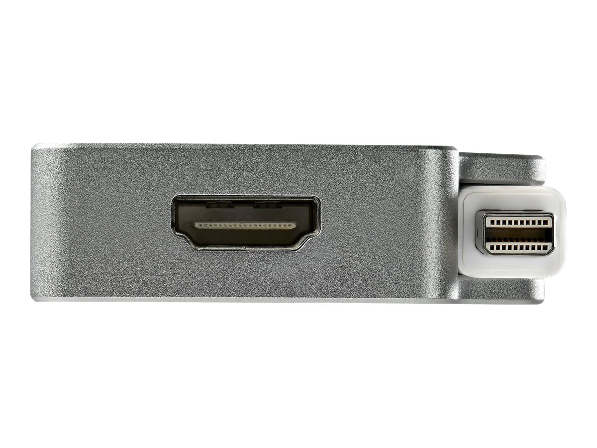 StarTech.com Adaptateur de voyage audio/vidéo 3 en 1 - Convertisseur Mini DisplayPort vers VGA, DVI ou HDMI - 4K - Aluminium - Convertisseur vidéo - DisplayPort - DVI, HDMI, VGA - MDPVGDVHD4K - Convertisseurs vidéo