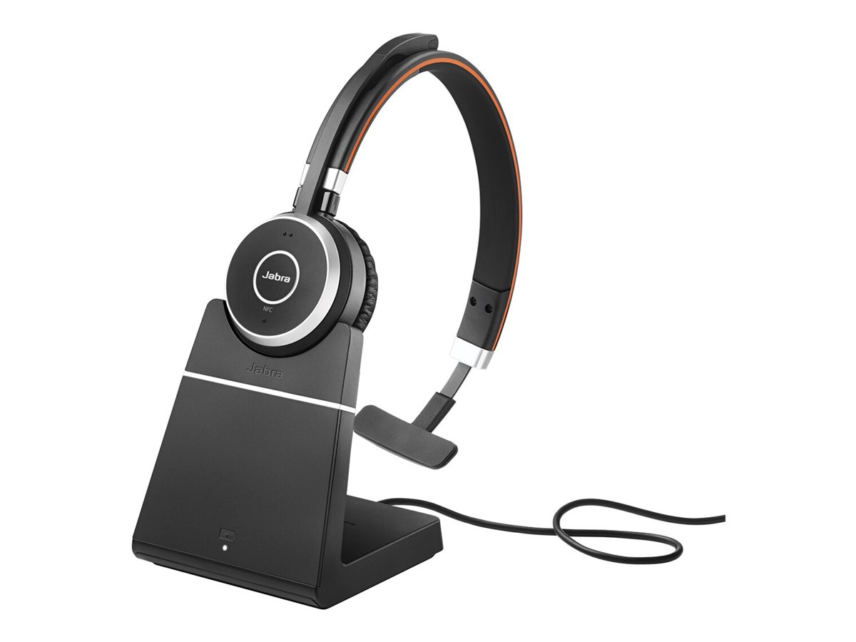 Jabra Evolve 65 SE MS Mono - Micro-casque - sur-oreille - Bluetooth - sans fil - USB - avec support de chargement - Certifié pour Microsoft Teams - pour Jabra Evolve; LINK 380a MS - 6593-833-399 - Écouteurs