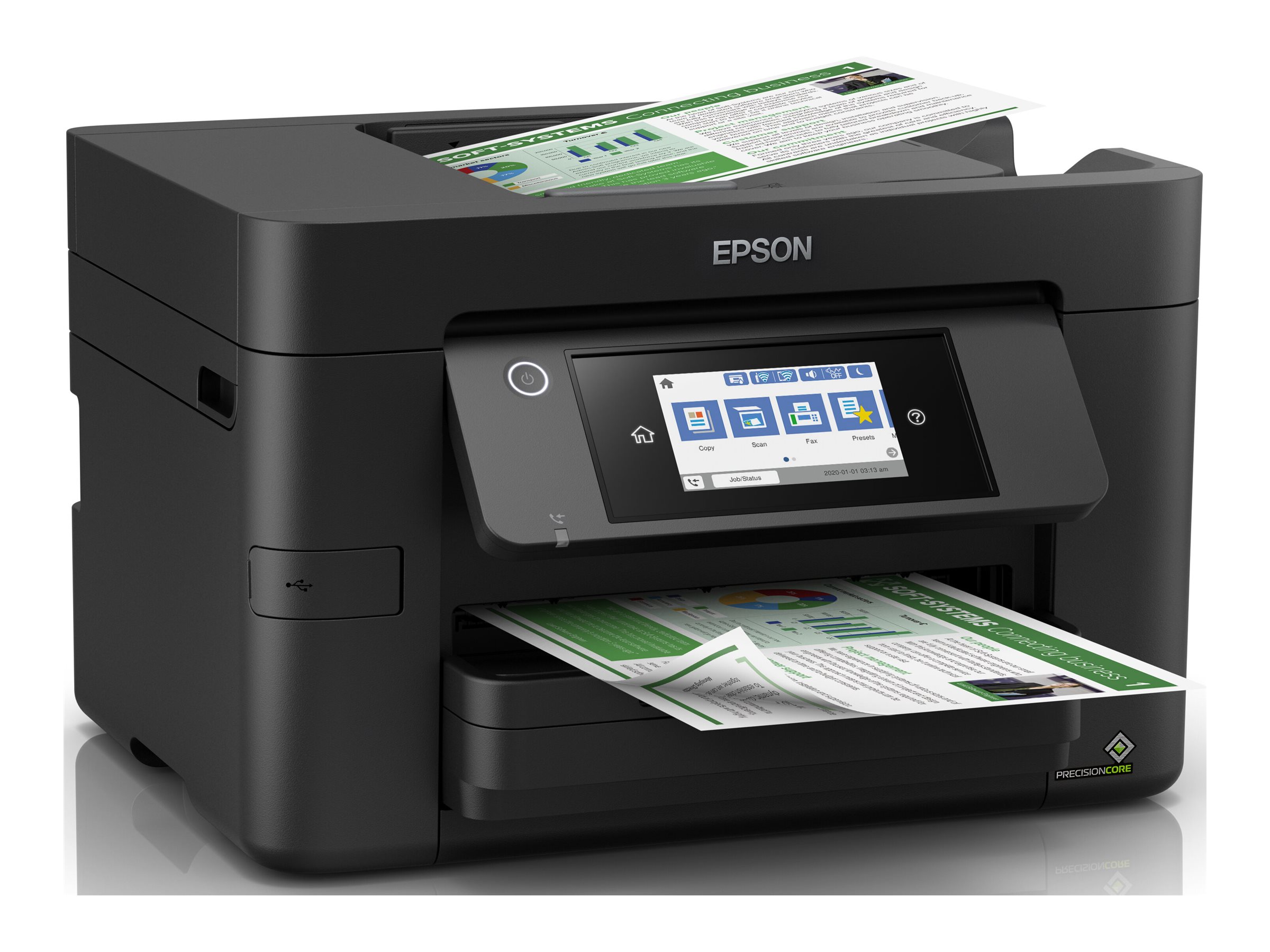 Epson WorkForce Pro WF-4825DWF - Imprimante multifonctions - couleur - jet d'encre - A4 (210 x 297 mm) (original) - A4/Legal (support) - jusqu'à 25 ppm (impression) - 250 feuilles - 33.6 Kbits/s - USB 2.0, LAN, Wi-Fi(n), hôte USB - C11CJ06404 - Imprimantes multifonctions