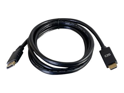 C2G 6ft DisplayPort Male to HDMI Male Passive Adapter Cable - 4K 30Hz - Adaptateur vidéo - DisplayPort mâle pour HDMI mâle - 1.8 m - noir - passif, support 4K - 84433 - Câbles HDMI