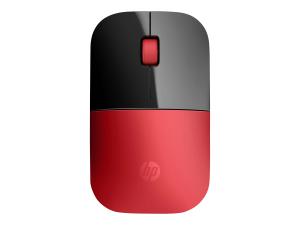 HP Z3700 - Souris - sans fil - 2.4 GHz - récepteur sans fil USB - rouge - pour HP 20, 22, 24, 27, 460; Pavilion 14, 15; Portable 24, 27, 590, 595, TP01 - V0L82AA#ABB - Souris