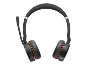 Jabra Evolve 75 SE MS Stereo - Micro-casque - sur-oreille - Bluetooth - sans fil - Suppresseur de bruit actif - USB - Certifié pour Microsoft Teams - pour LINK 380a MS - 7599-842-109 - Écouteurs
