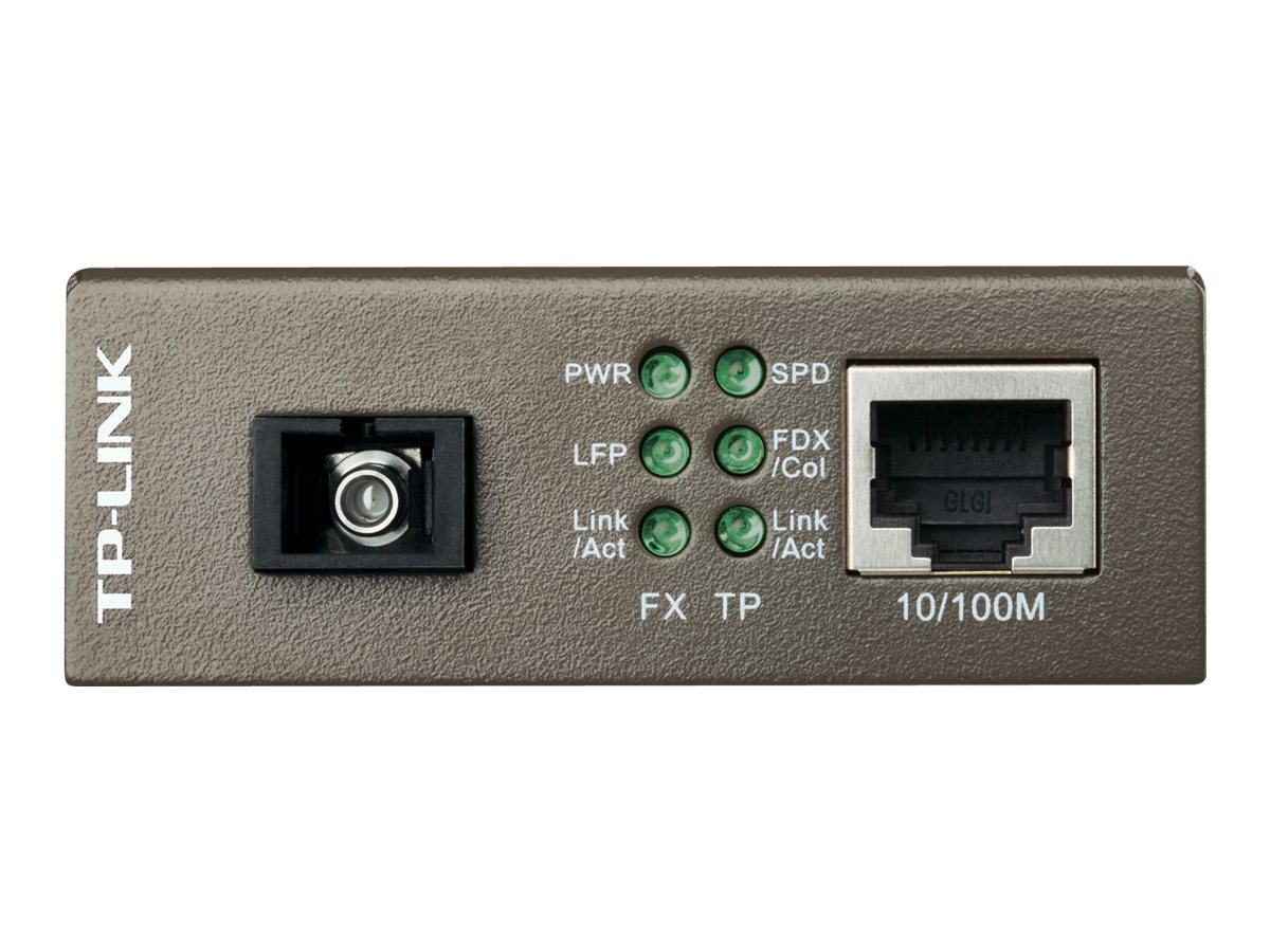 TP-Link MC111CS - Convertisseur de média à fibre optique - 100Mb LAN - 10Base-T, 100Base-FX, 100Base-TX - RJ-45 / mode unique SC - jusqu'à 20 km - 1 550 (émission)/1 310 (réception) nm - MC111CS - Transmetteurs optiques
