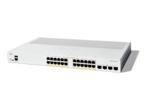 Cisco Catalyst 1300-24P-4X - Commutateur - C3 - Géré - 24 x 10/100/1000 (PoE+) + 4 x 10 Gigabit SFP+ - Montable sur rack - PoE+ (195 W) - C1300-24P-4X - Concentrateurs et commutateurs gigabit