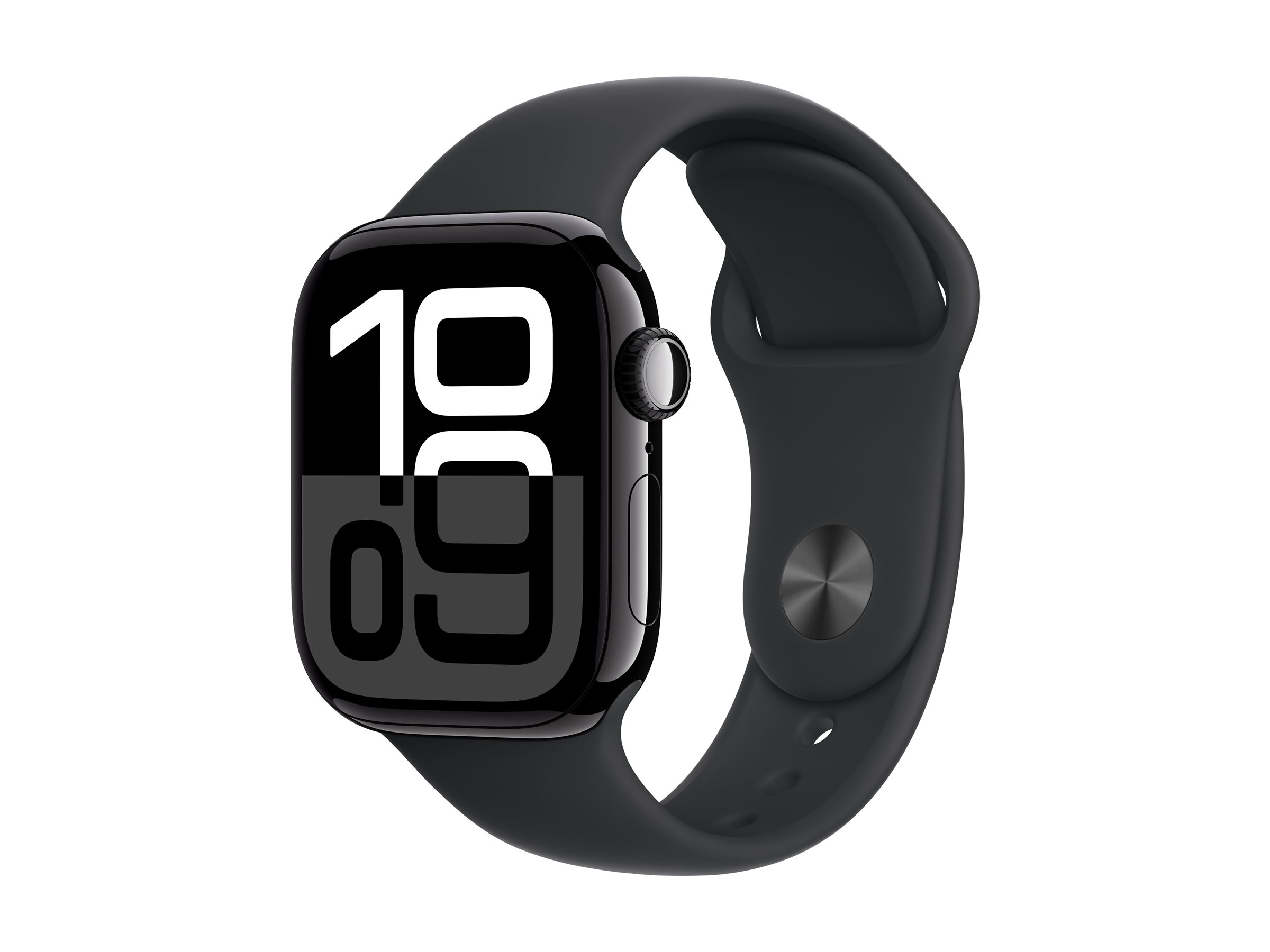 Apple Watch Series 10 (GPS + Cellular) - 42 mm - aluminium noir jais - montre intelligente avec bande sport - fluoroélastomère - noir - taille du bracelet : M/L - 64 Go - LTE, Wi-Fi 4, UWB, Bluetooth - 4G - 29.3 g - MWX73QF/A - Montres intelligentes