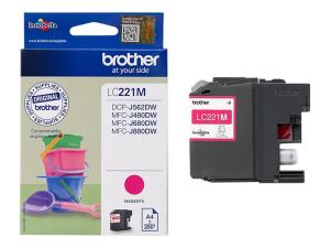 Brother LC221M - Magenta - original - cartouche d'encre - pour Brother DCP-J562DW, MFC-J480DW, MFC-J680DW, MFC-J880DW - LC221M - Cartouches d'imprimante
