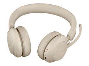 Jabra Evolve2 65 UC Stereo - Micro-casque - sur-oreille - Bluetooth - sans fil - USB-A - isolation acoustique - beige - 26599-989-998 - Écouteurs