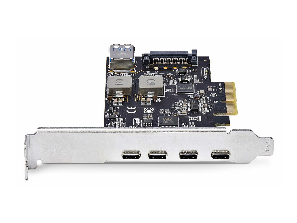 StarTech.com Carte PCIe USB à 5 Ports, USB 3.2 10Gbps, 4x USB-C/1x USB-A - Adaptateur USB - PCIe 3.0 x4 - USB-C 3.2 Gen 1 x 4 + USB 3.2 Gen 1 x 1 - noir - PS4C3IA3-USB-C-CARD - Adaptateurs réseau filaires