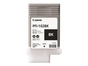 Canon PFI-102 BK - 130 ml - noir - original - réservoir d'encre - pour imagePROGRAF iPF510, iPF605, iPF650, iPF655, iPF710, iPF720, iPF750, iPF755, LP17, LP24 - 0895B001 - Cartouches d'encre Canon