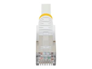 StarTech.com Câble Ethernet CAT6a 3m - LSZH, 10 GbE 100W PoE S/FTP - Cordon de raccordement - RJ-45 (M) pour RJ-45 (M) - 3 m - S/FTP - CAT 6a - IEEE 802.3bt - sans crochet, bloqué, moulé, sans halogène - blanc - NLWH-3M-CAT6A-PATCH - Câbles de raccordement