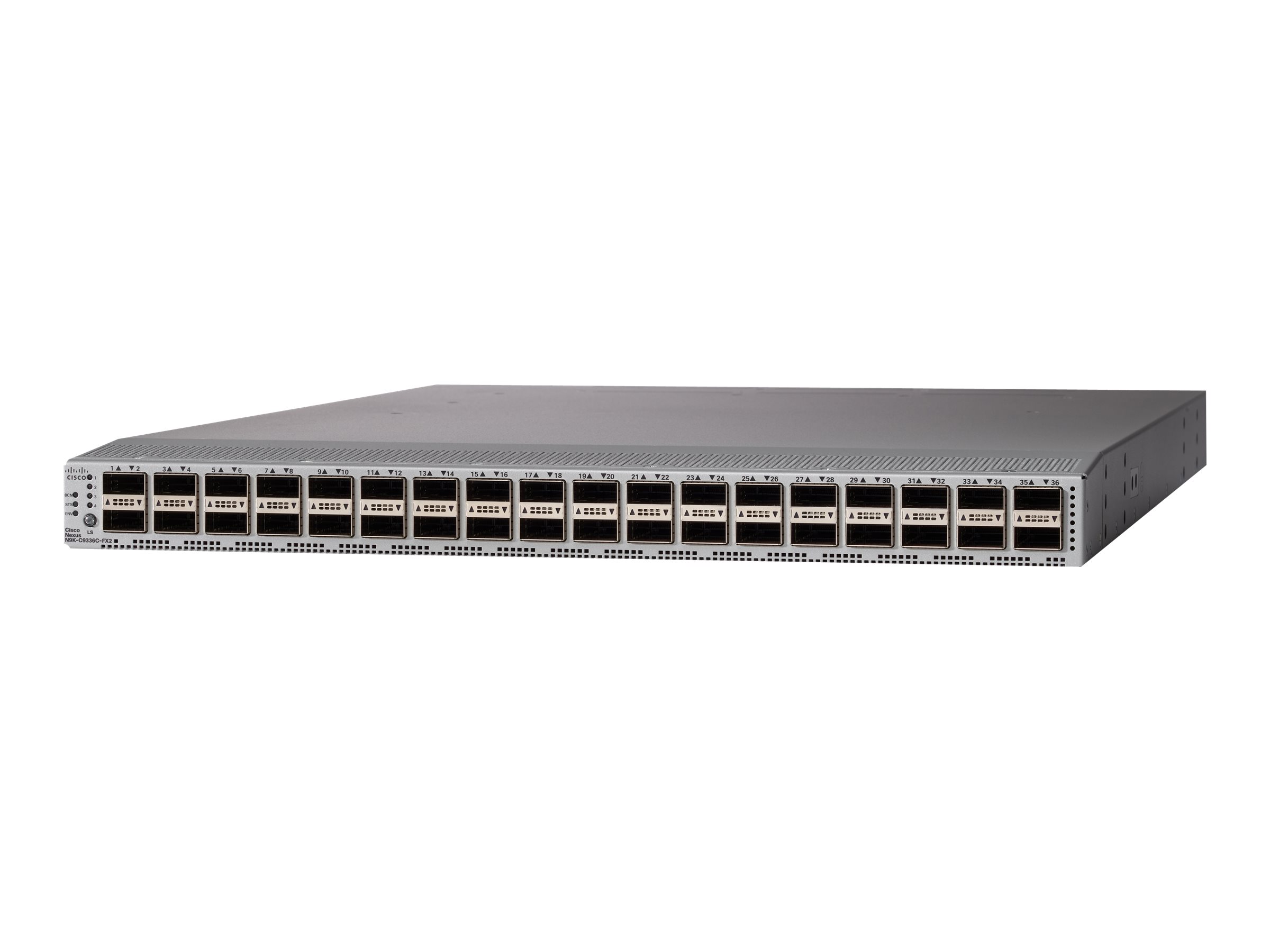 Cisco Nexus 9336C-FX2 - Commutateur - C3 - Géré - 36 x 100 Gigabit QSFP28 / 40 Gigabit QSFP28 - de l'avant et du côté vers l'arrière - Montable sur rack - N9K-C9336C-FX2 - Commutateurs gérés