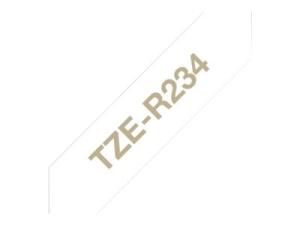 Brother TZe-R234 - Doré sur blanc - Rouleau (1,2 cm x 4 m) 1 cassette(s) bande de ruban - pour Brother PT-D210, D600, H110, P750, P950; P-Touch Cube PT-P300; P-Touch Cube Pro PT-P910 - TZER234 - Papier pour rouleau