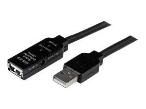 StarTech.com Câble Répéteur Active USB 2.0 10 m Mâle vers Femelle - Rallonge / Extension USB 2.0 Actif - 1x USB A (M) 1x USB A (F) - 10m - Rallonge de câble USB - USB (F) pour USB (M) - USB 2.0 - 10 m - actif - noir - pour P/N: LTUB1MBK, SVA5H2NEUA, UUSBOTG - USB2AAEXT10M - Câbles USB