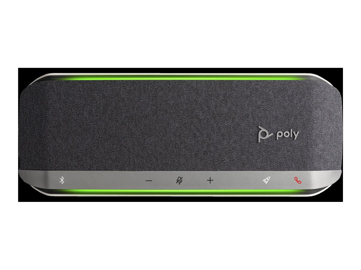 Poly Sync 40-M - Haut-parleur intelligent - Bluetooth - sans fil, filaire - USB-A, USB-C - argent - Certifié pour Microsoft Teams, certifié Zoom - 77P35AA - Haut-parleurs