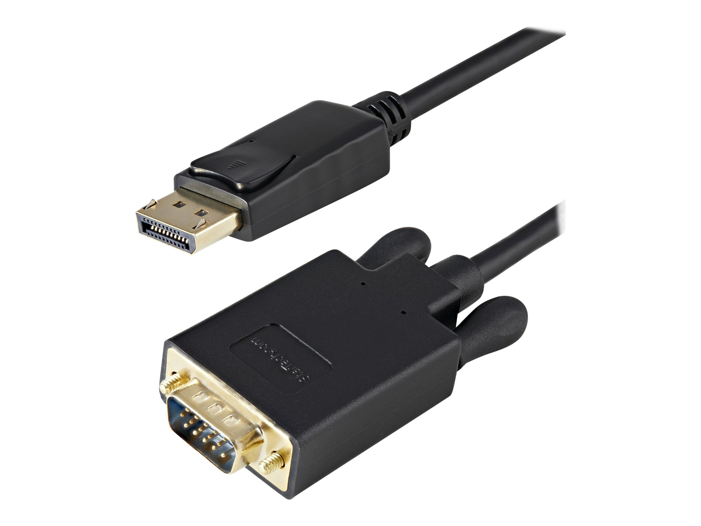 StarTech.com 3ft DisplayPort to VGA Adapter Cable - 1920x1200 - Active DisplayPort (DP) Computer or Laptop to VGA Monitor or TV Display (DP2VGAMM3B) - Câble adaptateur - DisplayPort (M) verrouillé pour HD-15 (VGA) (M) - DisplayPort 1.2 - 1 m - actif, prise en charge de 2 048 x 1 280 à 60 Hz - noir - DP2VGAMM3B - Câbles vidéo