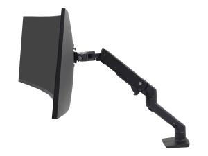 Ergotron HX - Kit de montage (bras articulé, fixation par pince pour bureau, bras prolongateur, montage par passe-câble, pivot) - Technologie brevetée Constant Force - pour écran LCD / écran LCD incurvé - noir mat - Taille d'écran : up to 49" - 45-475-224 - Montages pour TV et moniteur