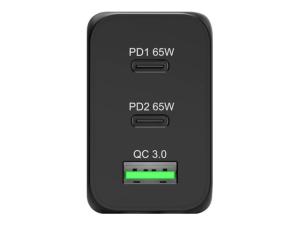 PORT Connect - Adaptateur secteur - technologie GaN - 65 Watt - 3.25 A - QC 3.0, PD 3.0 - 2 connecteurs de sortie (24 pin USB-C, USB type A) - Europe - 900106-EU - Adaptateurs électriques et chargeurs