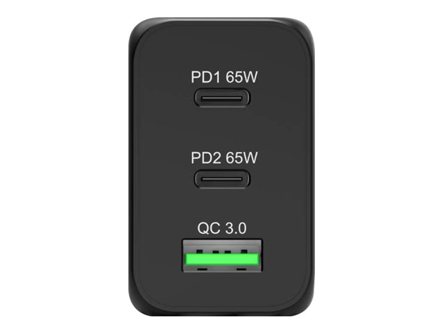 PORT Connect - Adaptateur secteur - technologie GaN - 65 Watt - 3.25 A - QC 3.0, PD 3.0 - 2 connecteurs de sortie (24 pin USB-C, USB type A) - Europe - 900106-EU - Adaptateurs électriques et chargeurs