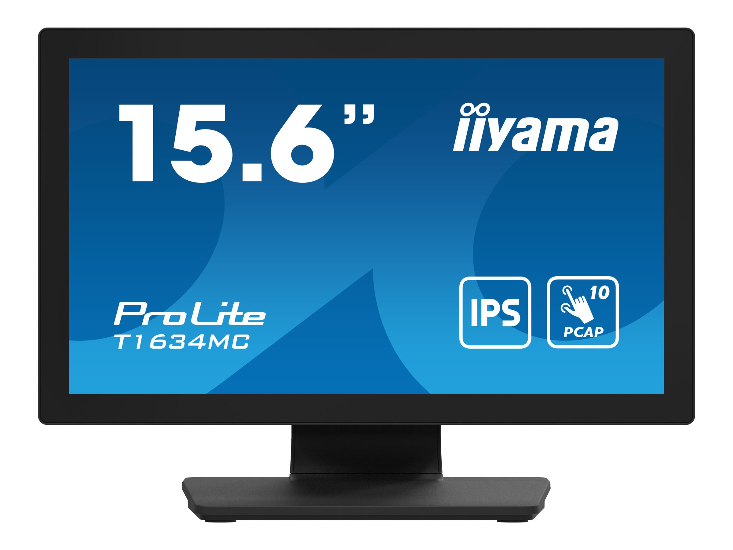 iiyama ProLite T1634MC-B1S - Écran LED - 15.6" - écran tactile - 1920 x 1080 Full HD (1080p) @ 60 Hz - IPS - 450 cd/m² - 700:1 - 25 ms - HDMI, VGA, DisplayPort - noir, mat - T1634MC-B1S - Écrans d'ordinateur