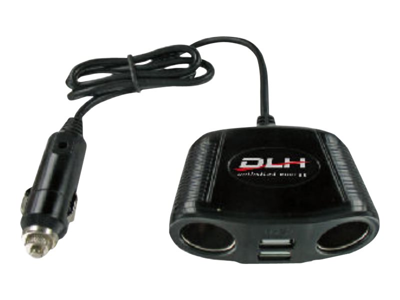 DLH - Séparateur galvanique + adaptateur d'alimentation de voiture - 150 Watt - 4 connecteurs de sortie (2 x USB, 2 x allume-cigares d'automobile) - noir - DY-WU945 - Adaptateurs électriques et chargeurs