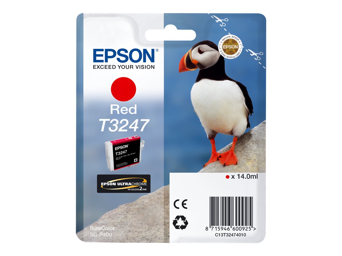 Epson T3247 - 14 ml - rouge - original - cartouche d'encre - pour SureColor P400, SC-P400 - C13T32474010 - Cartouches d'imprimante