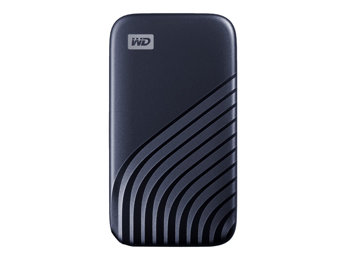 WD My Passport SSD WDBAGF0010BBL - SSD - chiffré - 1 To - externe (portable) - USB 3.2 Gen 2 (USB-C connecteur) - AES 256 bits - bleu nuit - WDBAGF0010BBL-WESN - Disques SSD