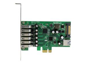 StarTech.com Carte contrôleur PCI Express à 7 ports USB 3.0 - 6 externes 1 interne - Adaptateur PCIe USB avec UASP et alimentation SATA - Adaptateur USB - PCIe 2.0 - USB, USB 2.0, USB 3.0 - pour P/N: ST1030USBM, ST7300USBME - PEXUSB3S7 - Contrôleurs USB