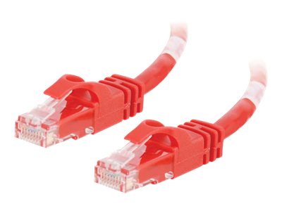 C2G Cat6 Booted Unshielded (UTP) Network Patch Cable - Cordon de raccordement - RJ-45 (M) pour RJ-45 (M) - 2 m - UTP - CAT 6 - moulé, sans crochet, bloqué - rouge - 83448 - Câbles à paire torsadée