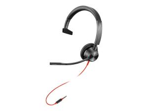 Poly Blackwire 3315 - Micro-casque - sur-oreille - filaire - jack 3,5mm - noir - Optimisé pour la CU - 85R07AA - Écouteurs