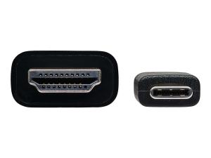 Tripp Lite USB C to HDMI Adapter Cable USB 3.1 Gen 1 4K M/M USB-C Black 9ft - Câble vidéo - HDMI mâle pour 24 pin USB-C mâle reversible - 2.7 m - noir - support 4K - U444-009-H4K6BE - Câbles HDMI