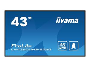 iiyama ProLite LH4360UHS-B2AG - Classe de diagonale 43" (42.5" visualisable) écran LCD rétro-éclairé par LED - signalisation numérique - avec lecteur multimédia SoC intégré - Android - 4K UHD (2160p) 3840 x 2160 - DEL de façade - noir - LH4360UHS-B2AG - Écrans de signalisation numérique