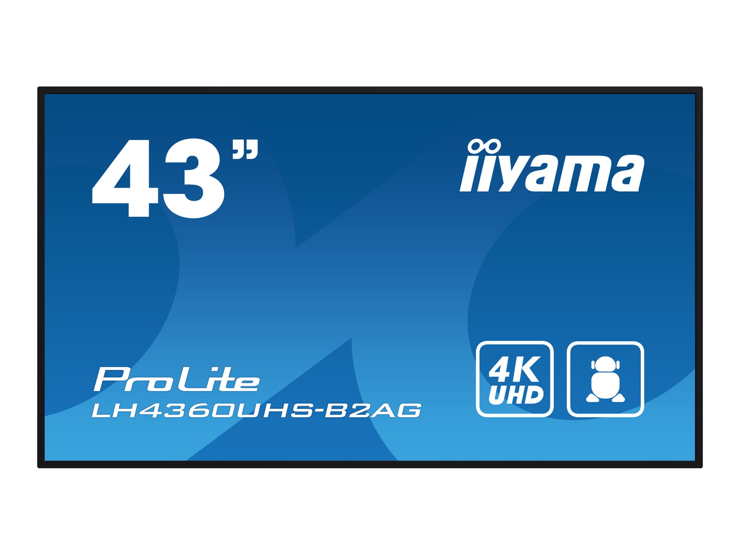 iiyama ProLite LH4360UHS-B2AG - Classe de diagonale 43" (42.5" visualisable) écran LCD rétro-éclairé par LED - signalisation numérique - avec lecteur multimédia SoC intégré - Android - 4K UHD (2160p) 3840 x 2160 - DEL de façade - noir - LH4360UHS-B2AG - Écrans de signalisation numérique