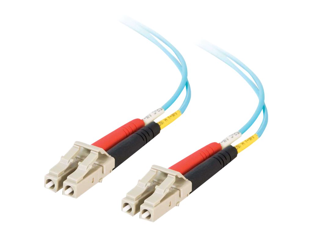 C2G LC-LC 10Gb 50/125 OM3 Duplex Multimode PVC Fiber Optic Cable (LSZH) - Câble réseau - LC multi-mode (M) pour LC multi-mode (M) - 50 m - fibre optique - duplex - 50 / 125 microns - OM3 - sans halogène - turquoise - 85558 - Câblesenfibres