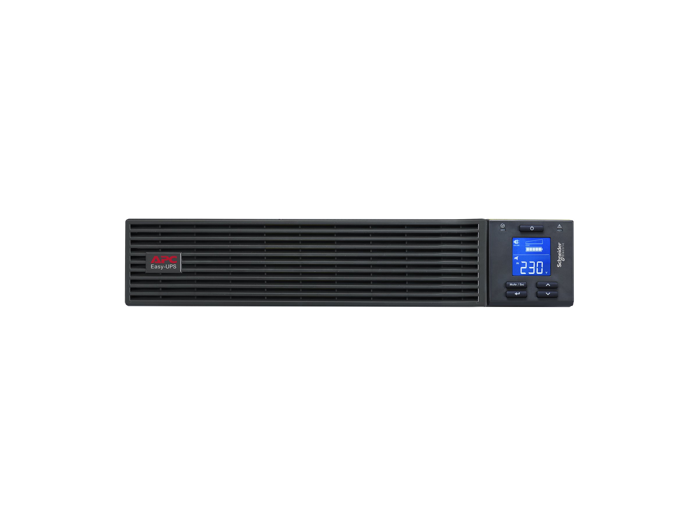 APC Easy UPS SRV SRV1KRIRK - Onduleur (rack-montable) - CA 220/230/240 V - 800 Watt - 1000 VA - 9 Ah - USB, RS-232 - connecteurs de sortie : 3 - 2U - 19" - SRV1KRIRK - UPS montables sur rack