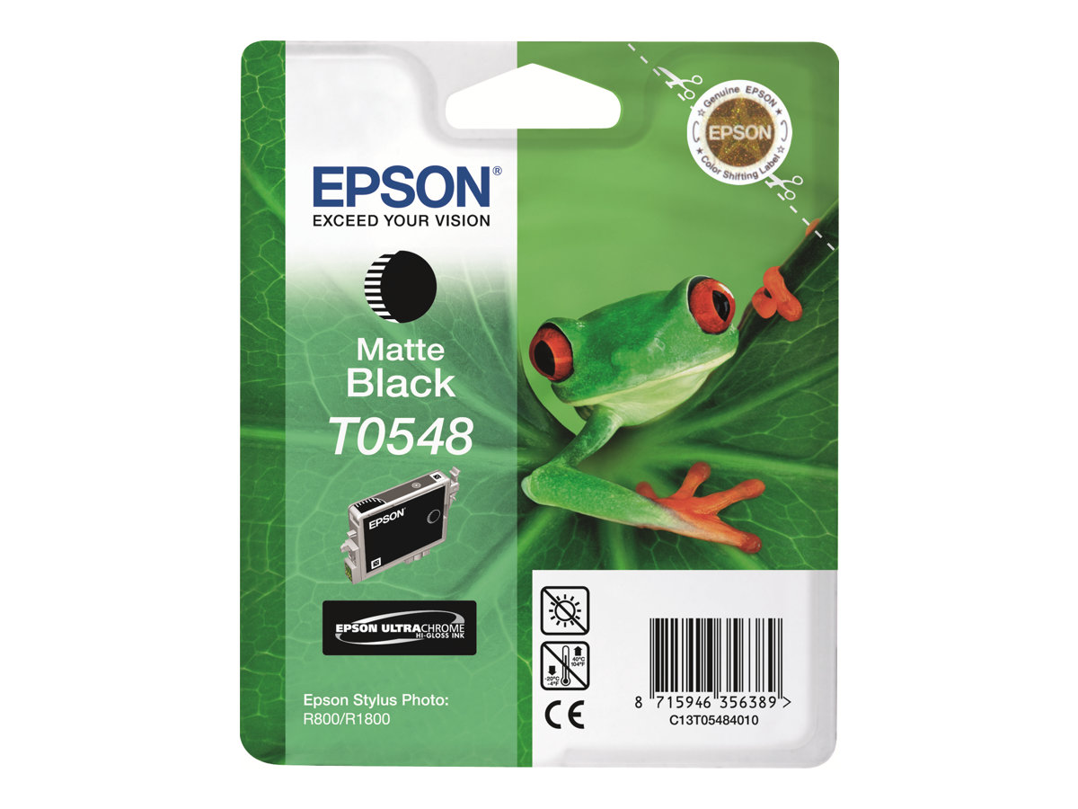 Epson T0548 - 13 ml - noir mat - original - blister - cartouche d'encre - pour Stylus Photo R1800, R800 - C13T05484010 - Cartouches d'imprimante